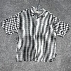 VTG OP Ocean Pacific Shirt Mens Sz XL Plaid Short Sleeve Button Up Made in Nepal